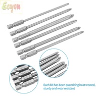 ECYOU 10pcs Screwdriver Bit Set, S2 Steel 1/4 Inch Hex Shank Cross Head Screwdriver Bits, Durable PH