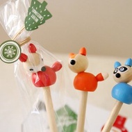 【兒童禮品】木製森林動物三兄弟鉛筆(一組3入) - 筆頭可拆