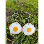 GANTUNGAN Fried Egg Keychain Unique Keychain Cute Keychain