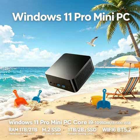 Windows 11 Pro Mini PC Core i9-10980HK/i3-6100 16GB RAM 1TB/2TB M.2 SSD WiFi6 BT5.2 4K 60Hz Portable