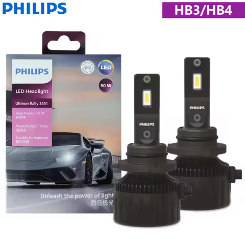 Philips HB3 HB4 Ultinon Rally 3551 LED 50W 4500LM 6500K Pure White Car Headlight Bulbs High Lumen Au