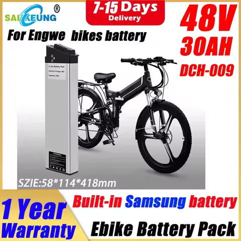For Engwe DCH-009 EP-2 Pro Engine X Engine Pro Foldable E-bike Battery 48V 17.5Ah 30Ah 50Ah 60AH Bat