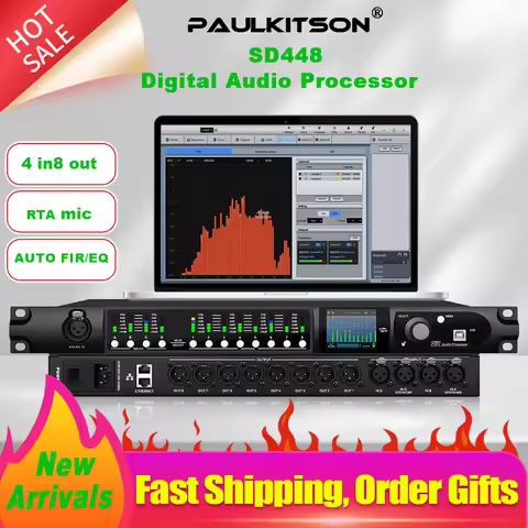 Paulkitson Driverack SD448 Digital Audio Processor 4in 8out Processor Auto FIR/Eq Built-In USB Sound