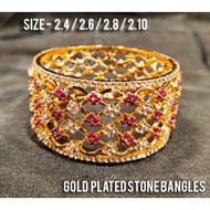 GOLD PLATED INDIAN RED STONE BANGLES