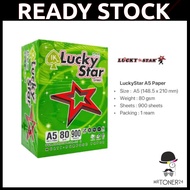 Lucky Star A5 Paper A5 Copier Paper 80gsm Kertas A5 80gsm (900's/Ream) Half A4 Paper Kertas Setengah