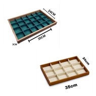 WOODEN TRAY BEAD ACCESSORIES (L 35X W 24 X H 3CM) WOODEN TRAY BEAD ACCESSORIES BEAD CONTENTS 24 (L 3