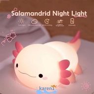 KA Nursery Sleeping Lamp, Cute Axolotl Touch Control Night Light,  Nightlights Silicone Desktop Deco