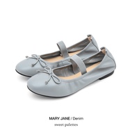 Sweet Palettes รองเท้าหนังแกะ Mary Jane Denim