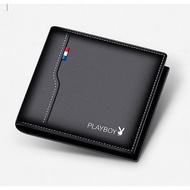 Men wallet playb0y Casual Leather Short Wallets purse card holder | beg duit kulit beg dompet lelaki murah