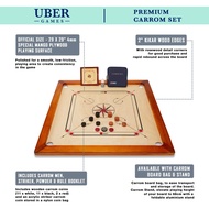 [pjga] Premium Carrom Board Set – 33 x 33” Official Size Playing Board Including Carrom Men, Striker