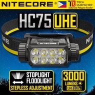 Outdoor Camping Nitecore HC75 UHE Headlamp 3000 Lumens - Spotlight & Floodlight Mode - USB-C - 5500m