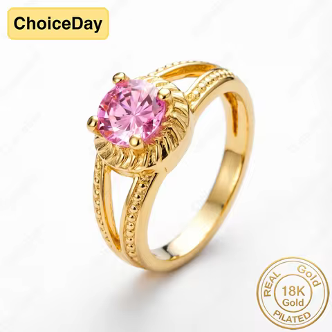 Luxury 18K Gold Plated #8 Exquisite Pink Zircon Ring for Women, a Perfect Gift for Weddings and Part