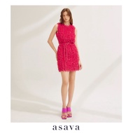 [asava ss23] Florencia Tulle Dress เดรสผู้หญิง แขนกุด แต่งคาดเข็มขัด ผ่าหลัง แต่งผ้าทูล ซิปหลัง