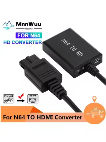 For N64 To HDMI-compatible Converter HD Link Cable for N64/GameCube/SNES Plug and Play 1080P for Nin