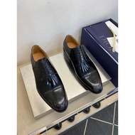 1: 1 Dior Dior 2025 Counter New Style DI Men's Shoes Genuine Leather Breathable Lace-Up Business For