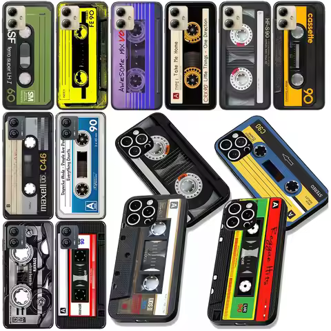 Cassette Tape Protective Cover for Samsung Galaxy Note 20 9 10 S8 S10 Lite S9 Plus A54 A53 A21S S10E