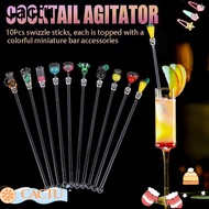CACTUS 10Pcs/Set Drink Stirrers Acrylic Restaurant Colorful Cocktail