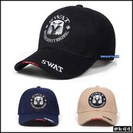 【野戰搖滾-生存遊戲】SWAT 老鷹款戰術棒球帽【黑色、沙色、海軍藍色】迷彩帽POLICE軍帽特警勤務帽小帽特勤保全