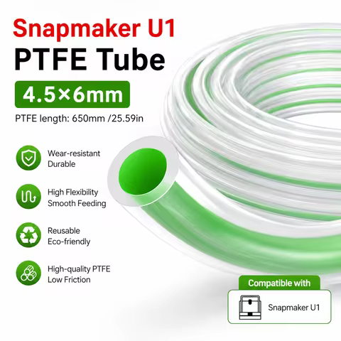 Snapmaker U1 PTFE Tube High Temp Resistant Filament Guide 4.5mm ID X 6mm OD 3D Printers Extruder Rep