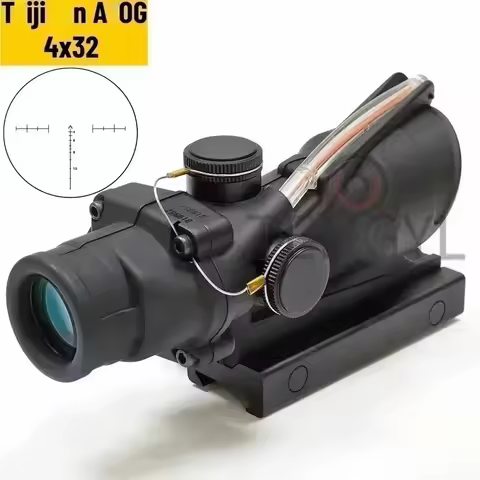 Hunting 4x32 Fiber Illuminated Red Chevron Scope with Killflash and Embossed Logo Rifle Scope Ar 15