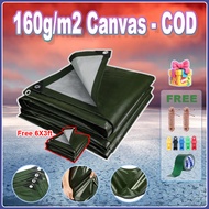 🔥160g/m2 Thickened Tarpaulin sheet 4x3 4x5 4x6 4x8m [with holes] Outdoor Cover Waterproof Sheet【COD】