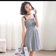 Thrift / 2hand / liquidation / pass 2-strap checkered dress