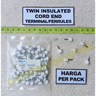 Skun I FERRULES 2 CABLES TE0508 WHITE 1 PACK (100 PCS)