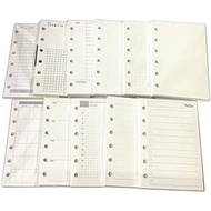 A7 Planner Inserts Agenda Refill, 100 gsm Thicker Paper 45 Sheets(90 Pages) per Pack For 6 Holes Poc