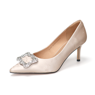 รองเท้าส้นสูงหัวแหลม COMELY 2025 รองเท้าแต่งงานประดับเพชร รองเท้าส้นเดี่ยวสำหรับงานปาร์ตี้ รองเท้าหน