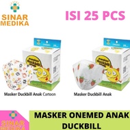 MASKER ONEMED DUCKBILL ANAK 1 BOX ISI 25 PCS . MASKER ONE MED DUCKBILL