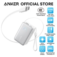 3C Power Bank Anker Nano Powerbank CCC 10000mAh 45W Fast Charging Built-in USB C Retractable Portabl