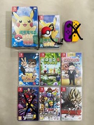 Switch games, switch Joycon，比卡超, 國夫君,皮克敏,monopoly, marvel, Zelda, dragonball