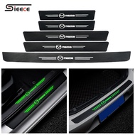 Sieece Car Door Sill Protector Carbon Fiber Luminous Door Sill Protector Car Trunk Sticker Car Rear 