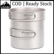 LIXADA ชุดอัลตราไลต์ไทเทเนียมสำหรับกลางแจ้งเซทเครื่องครัวตั้งแคมป์ขนาด1100มล. และกระทะทอดขนาด350มล. 