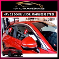 HRV 2022-2024 S,E,V, RS SPEC DOOR VISOR STAINLESS STEEL / INJECTION DOOR VISOR / DOOR COVER CHROME (