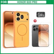 3in1 Honor 600 Pro Colorful Matte Phone Case for Honor 600 600 Lite Full Coverage HD Tempered Glass 