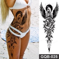 Full Arm Sleeve Temporary Tattoo Stickers Angel Wings God Floral Black Tattoo Large Size Leg Skull R