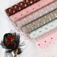 (roll)4.5meter Gold Love Net Hamper Bouquet Wrapping Paper Flower Wrapping Bouquet Paper