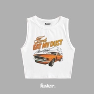 Tank top crop top basic mustang eat my dust baby tee fit