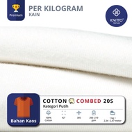 KAIN COTTON COMBED 20S KATEGORI WARNA PUTIH (BAHAN KAOS)