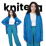 ILLARIA COLORFUL OVERSIZE KNIT CARDI by KNITELLA, BLUE