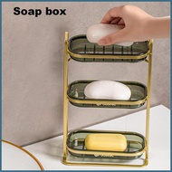 Shampoo Bar Holder 3-Layer Shower Bar Box Shampoo Bar Dish Rack Shower Rack Elegant Shampoo Bar Tray for Bathroom smbsg