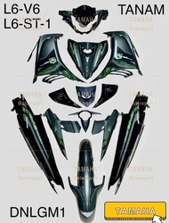 Yamaha Lc135 V4 V5 V6 V7 hijau lumut custom Cover set (Sticker Tanam)
