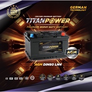 Titanpower premium AGM DIN80 LN4 car battery
