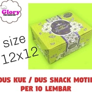 dus kue snack 12x12 /12x14/12x16 per 10 lembar/ kardus kue / box kue