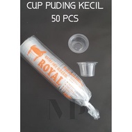 isi 50pcs Cup Puding Plastik Kecil 50ml Gelas Wadah Puding Bening