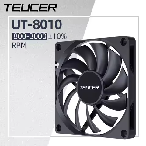 TEUCER UT-8010 Slim 80MM PC Case Fan 800-3000RPM Intelligent Temperature Control 8CM Thickness 10mm 