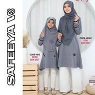 SAFEEYA V3 | DARK GREY | BAJU TSHIRT MUSLIMAH  | IRON LESS | BAJU SEDONDON IBU &amp; ANAK