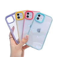 Macaron Candy Color Frame Phone Case for IPhone 11 12 13 14 Pro Max 8 7 Plus X XS XR Thicken Rubber Bumper Shockproof Soft TPU Cover