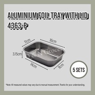 4363-P Aluminium Foil Tray with Lid 【5 sets ±】My Chef Foil Tray - Rectangle / Rectangular Shape
